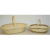 Panier layette éclisse osier blanc ou blanc/brut