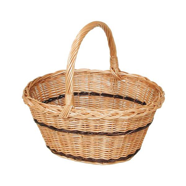 Panier En Osier 2 Brins Bord Natté - Grande Contenance, Forme évasée - Idéal Pour Courses Et Rangement - 5