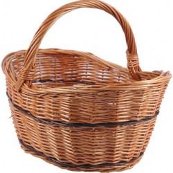 Panier ovale cintré osier buff/teinté