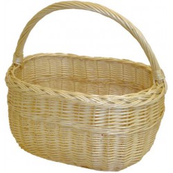 Panier gondole osier blanc bord nattés