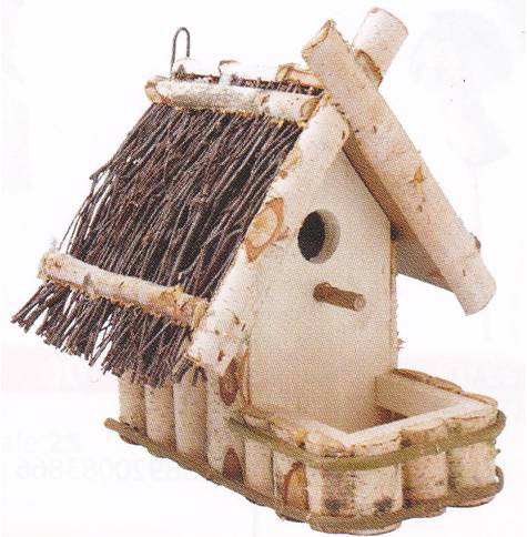 La Vannerie d'Aujourd'hui - Mangeoire à oiseaux en bois, toit Shingle