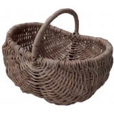 Panier ovale bourguignon rotin poelet gris