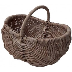 Panier ovale bourguignon rotin poelet gris