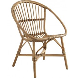 Fauteuil coquille simple en rotin filet naturel