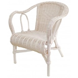 Fauteuil crapaud enfant laqué blanc