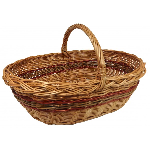 Panier En Osier Naturel – Pour Champignons, Bois, Fruits, Décoration Bohème, Avec Anse