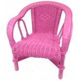 Fauteuil crapaud enfant laqué rose