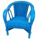 Fauteuil crapaud enfant laqué bleu