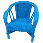 Fauteuil crapaud enfant laqué bleu