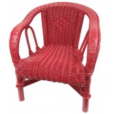 Fauteuil crapaud enfant laqué rouge