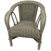 Fauteuil enfant crapaud laqué taupe