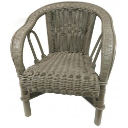 Fauteuil enfant crapaud laqué taupe