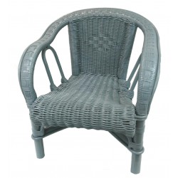 Fauteuil crapaud enfant laqué gris