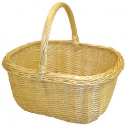 Panier lucette rect en osier blanc