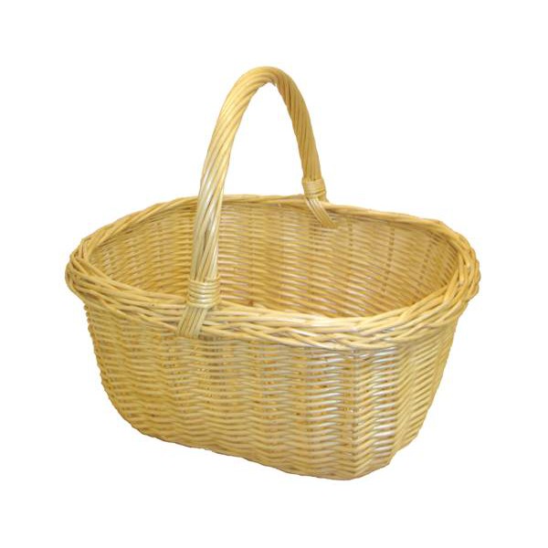 Panier rond blanc en osier naturel ø50 cm - Breizh'Loc reception