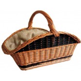 Panier à bois 2 tons avec toile de jute