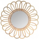 Miroir en rotin marguerite