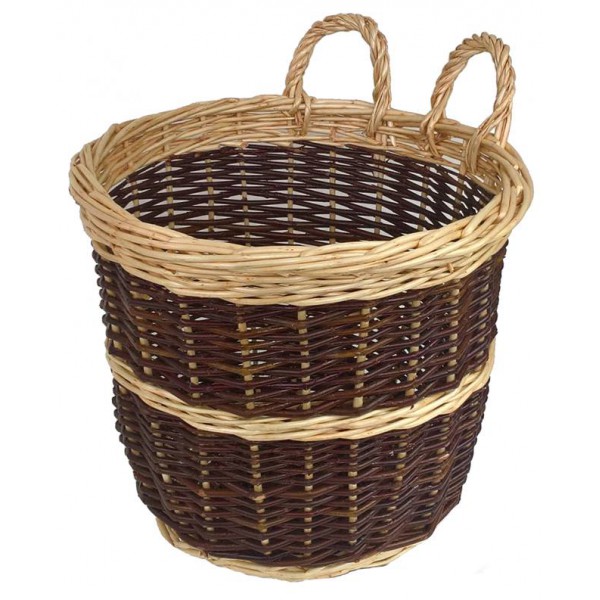 Grand Panier Vigneron En Osier Buff Bicolore – Panier De Récolte Traditionnel Et Solide