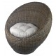 Fauteuil boule en poelet gris