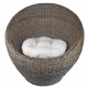 Fauteuil boule en poelet gris