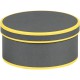 Coffret rond gris et jaune