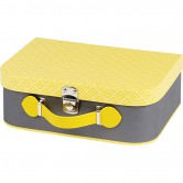 Valise grise et jaune