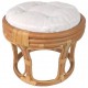 Tabouret pouf en rotin naturel