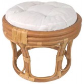 Tabouret pouf en rotin naturel