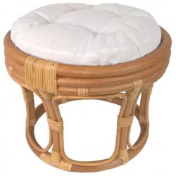 Tabouret pouf en rotin naturel