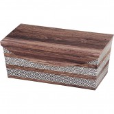 Coffret rectangle marron effet bois