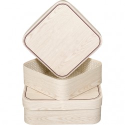 Coffret carré beige effet bois