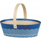 Panier ovale décor "La Mer" bleu