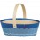 La Vannerie d'Aujourd'hui - Panier ovale décor "La Mer" bleu