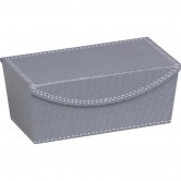 Coffret rectangle gris décor couture avec fermeture aimantée