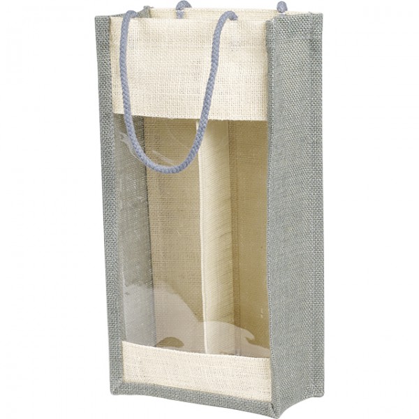Discount Fabrics LTD Sac à Vin En Toile De Jute Avec Fenêtre