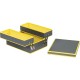 Coffret rectangle 3 compartiment gris/jaune
