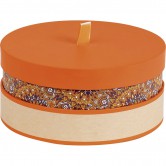 Coffret rond orange/rosaces