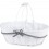 La Vannerie d'Aujourd'hui - Panier ovale en métal avec tissu blanc