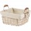 Panier rectangle avec tissu beige pailleté