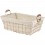 Corbeille rectangle avec tissu beige pailleté
