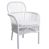 Fauteuil en rotin laqué blanc.