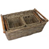 Panier de rangement en rotin avec couvercle - 36x42x31 - ON RANGE TOUT