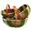 Panier en rotin naturel et vert