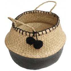 panier paille pompon