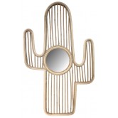 Miroir en rotin et kubu gris design Cactus