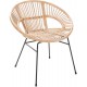 Fauteuil Dolly en rotin filet naturel