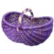 Panier en rotin bleu violet