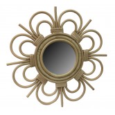Miroir en rotin design fleur petit modèle