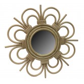 Miroir en rotin design fleur petit modèle