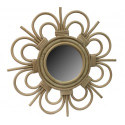 Miroir en rotin design fleur petit modèle